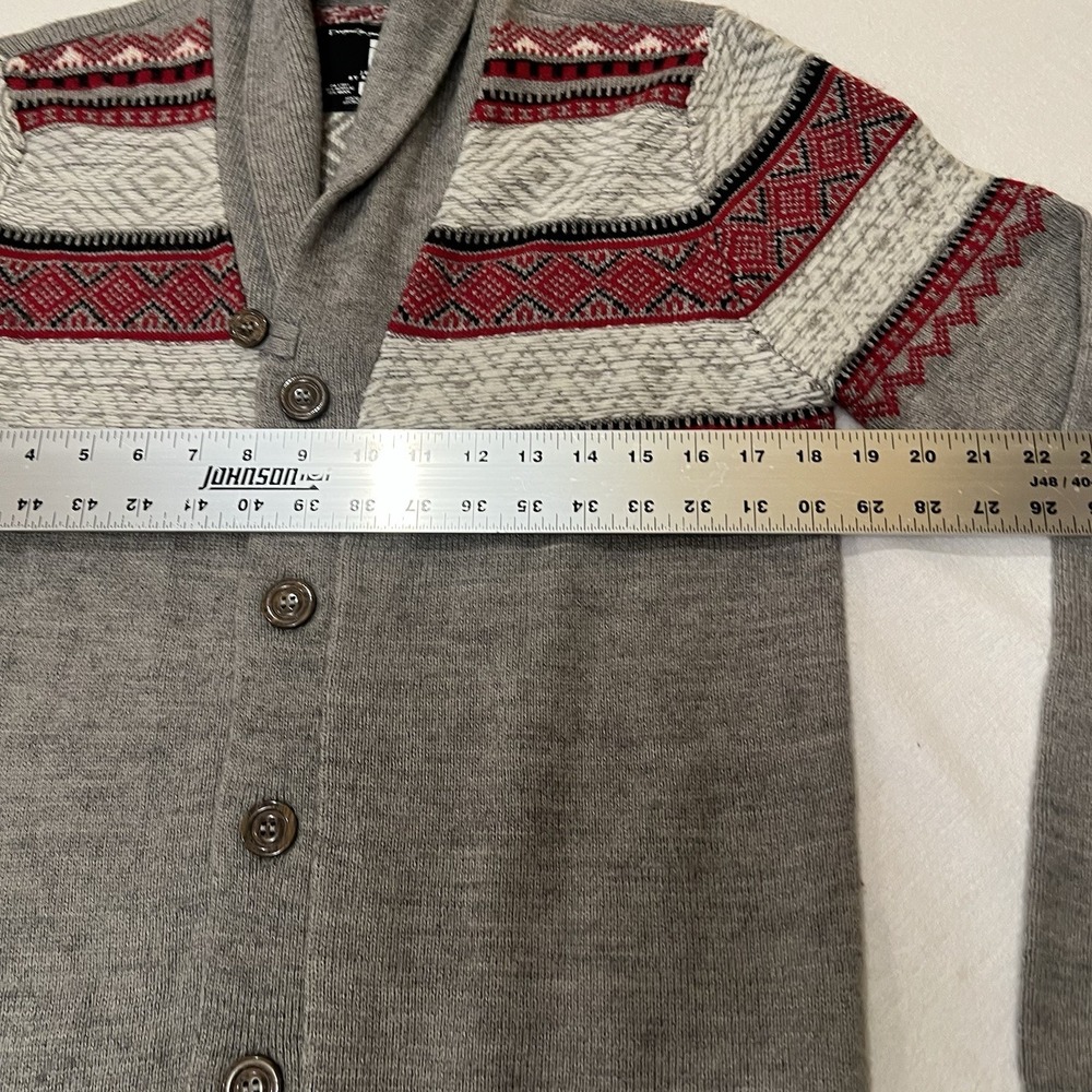 Jeans By Buffalo Southwestern Academia Cardigan Shawl Collar Knit Sweater S Men - Picture 6 of 7